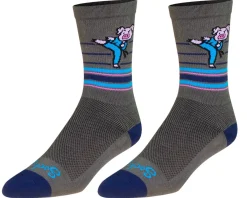 Sockguy Clothing Accessories|Shoes, Socks, & Footwear|6" Socks (Pork Chop) (Karate Pig) (L/XL)