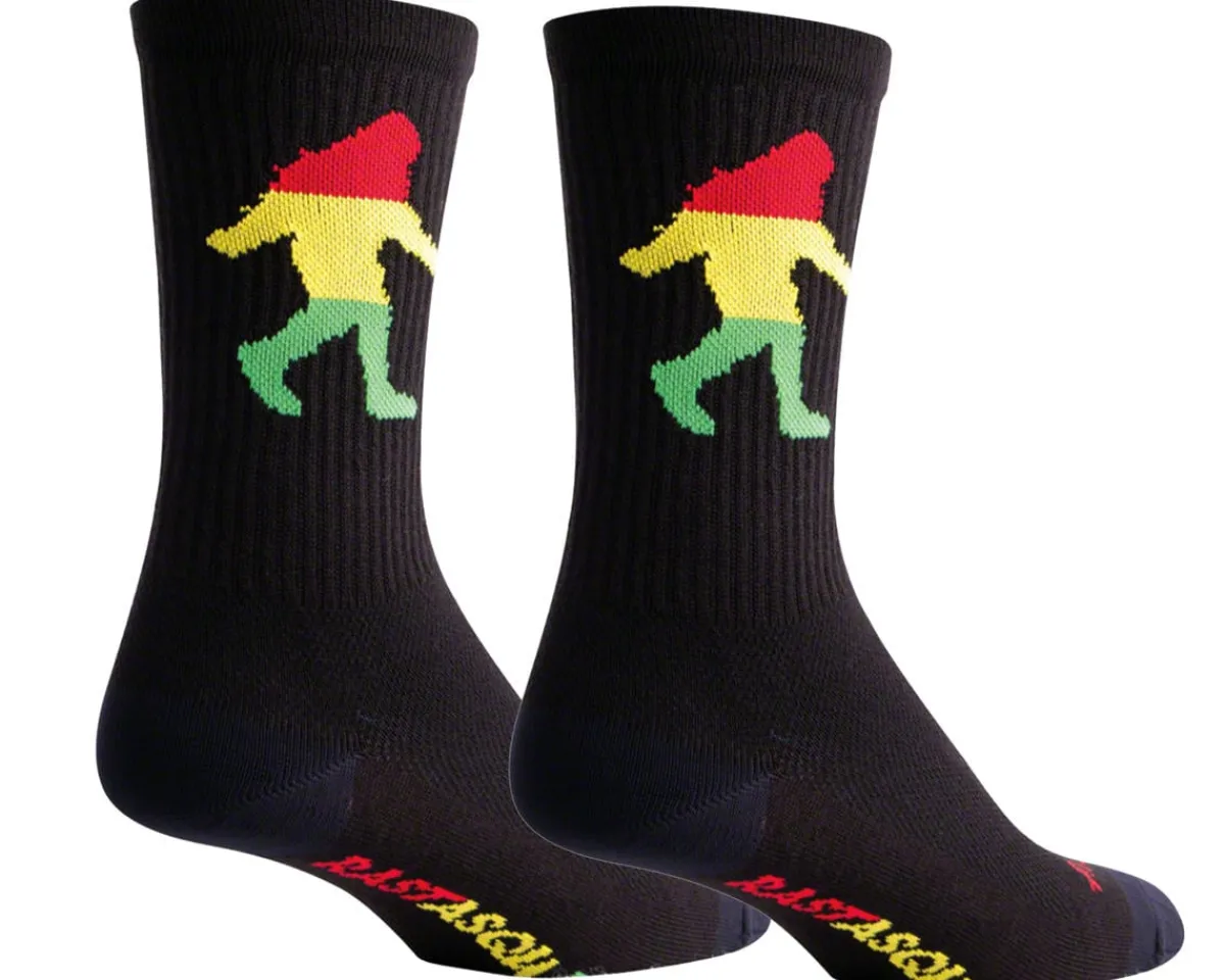 Sockguy Clothing Accessories|Shoes, Socks, & Footwear|6" Socks (Rasta Squatch) (L/XL)