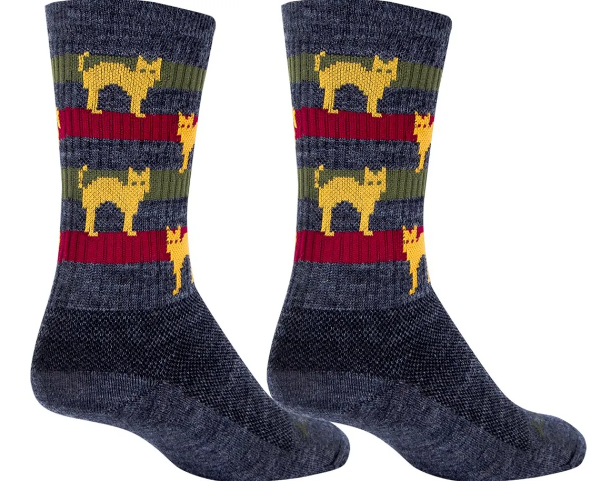 Sockguy Clothing Accessories|Shoes, Socks, & Footwear|6" Wool Socks (Catz) (S/M)