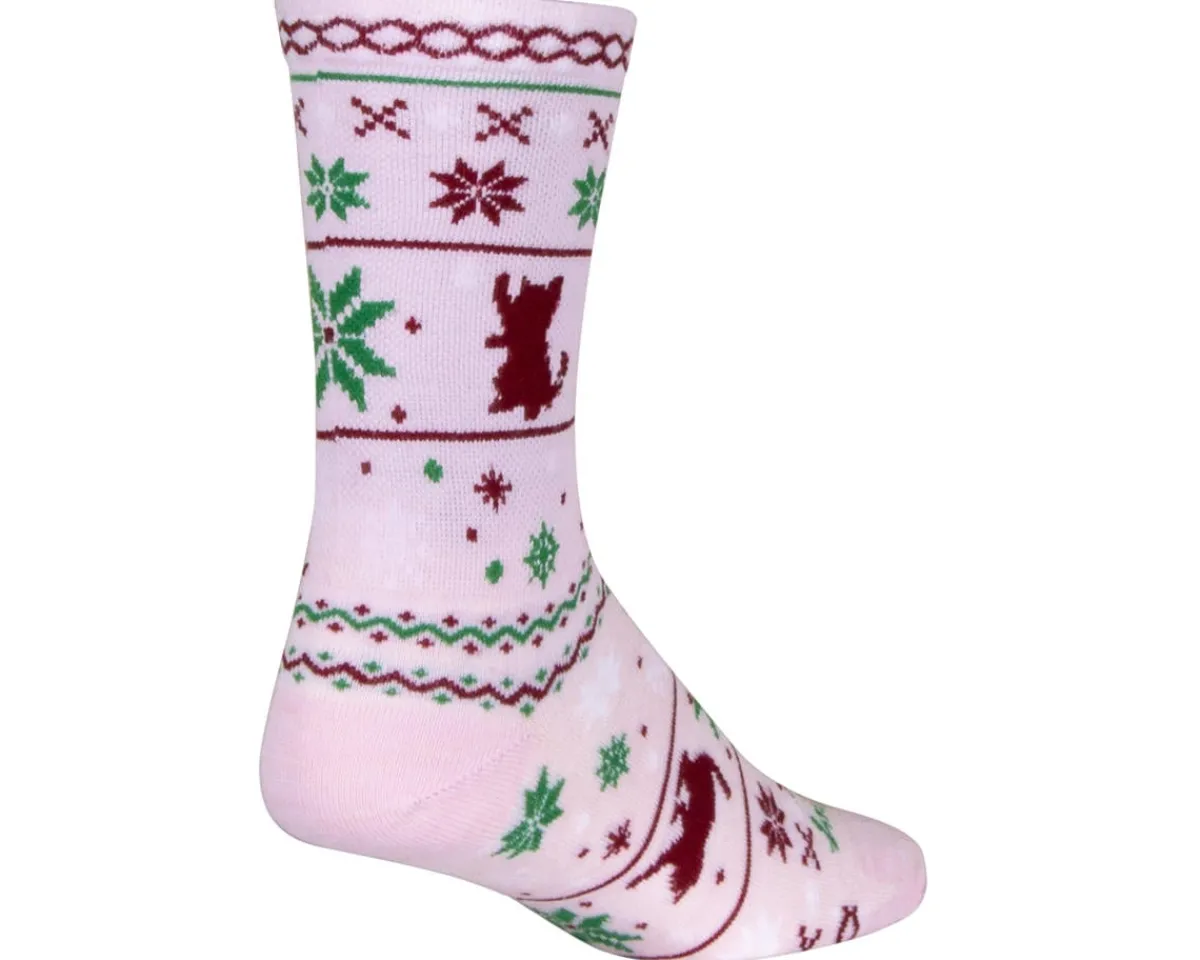 Sockguy Clothing Sale|Clothing Accessories|6" Wool Socks (Ugly Sweater Kitty) (S/M)