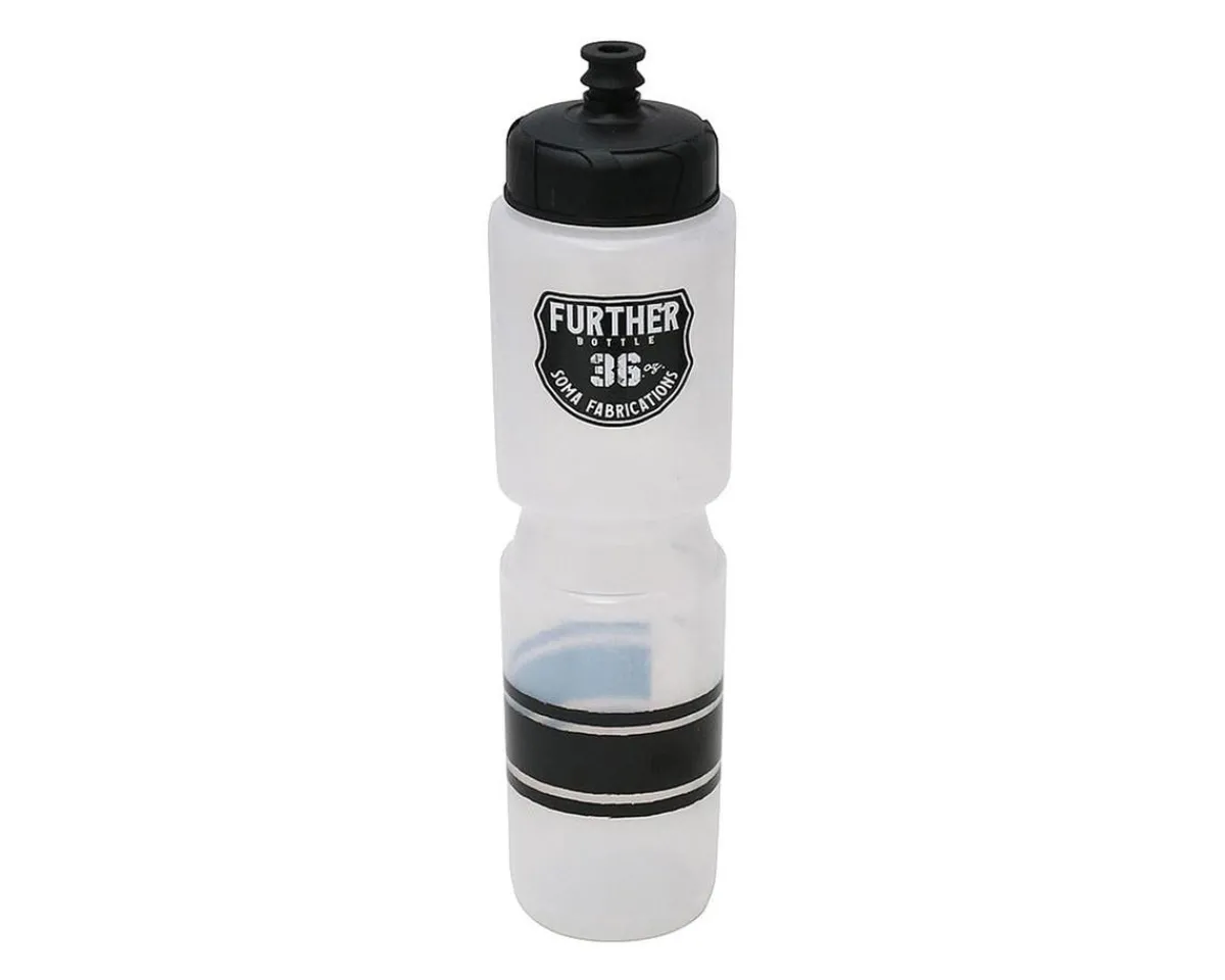 Soma Water Bottles|Further Extra Large Cycling Water Bottle (Clear/Black) (Pull-Open) (36oz)
