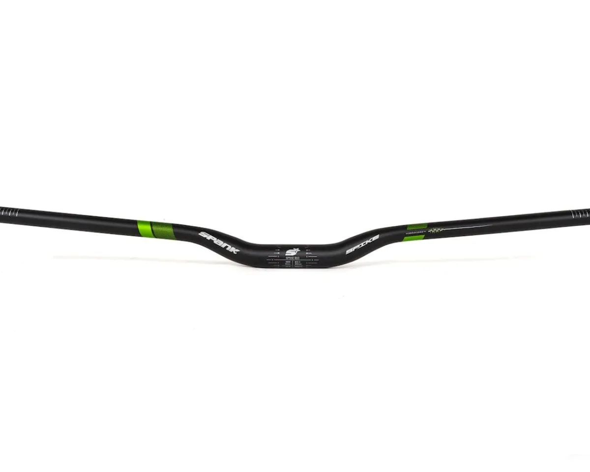 Spank Handlebars|SPIKE 800 Vibrocore Mountain Bike Handlebar (Black/Green) (31.8mm) (30mm Rise) (800mm) (4/8° Sweep)