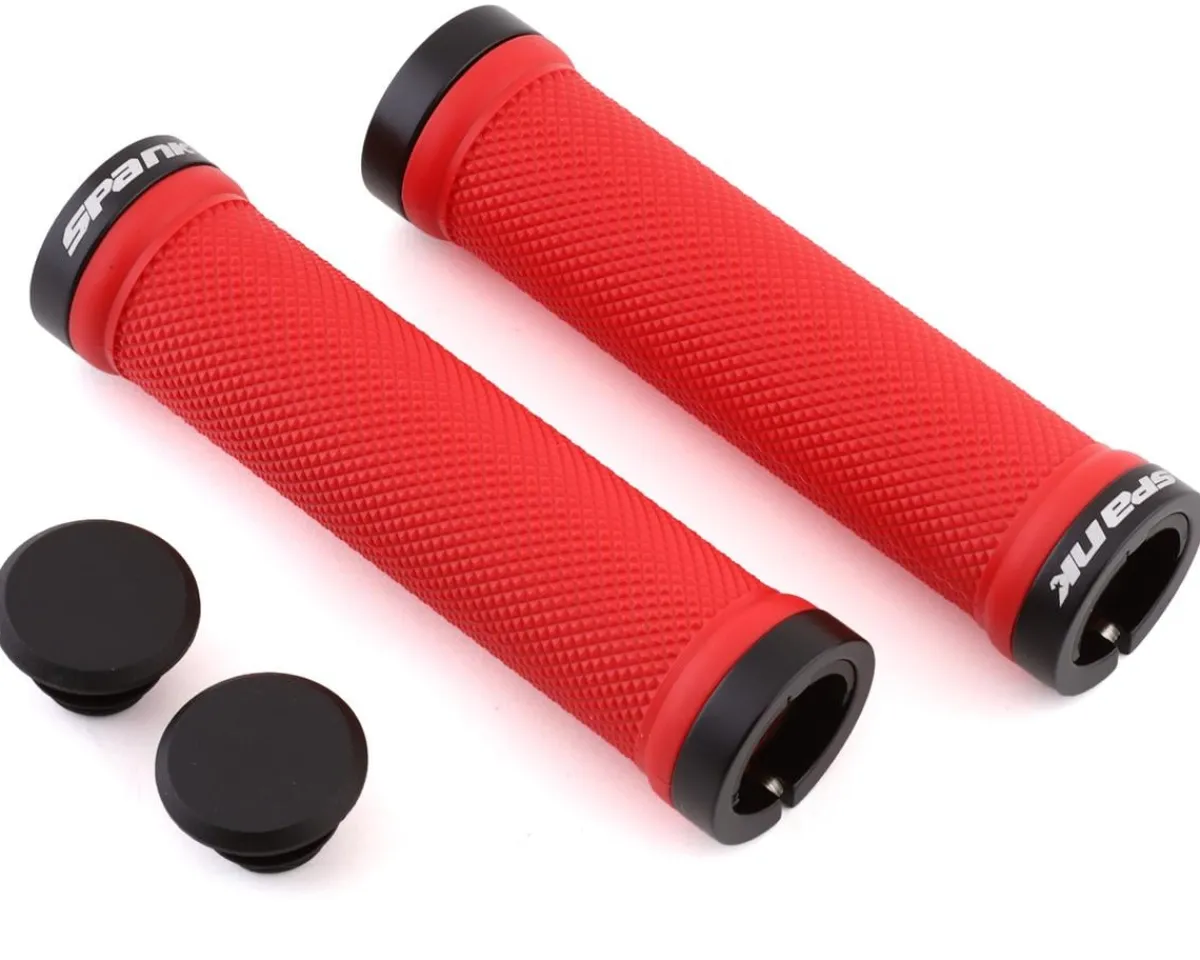 Spank Grips & Handlebar Tape|Spoon Lock-On Grips (Red)