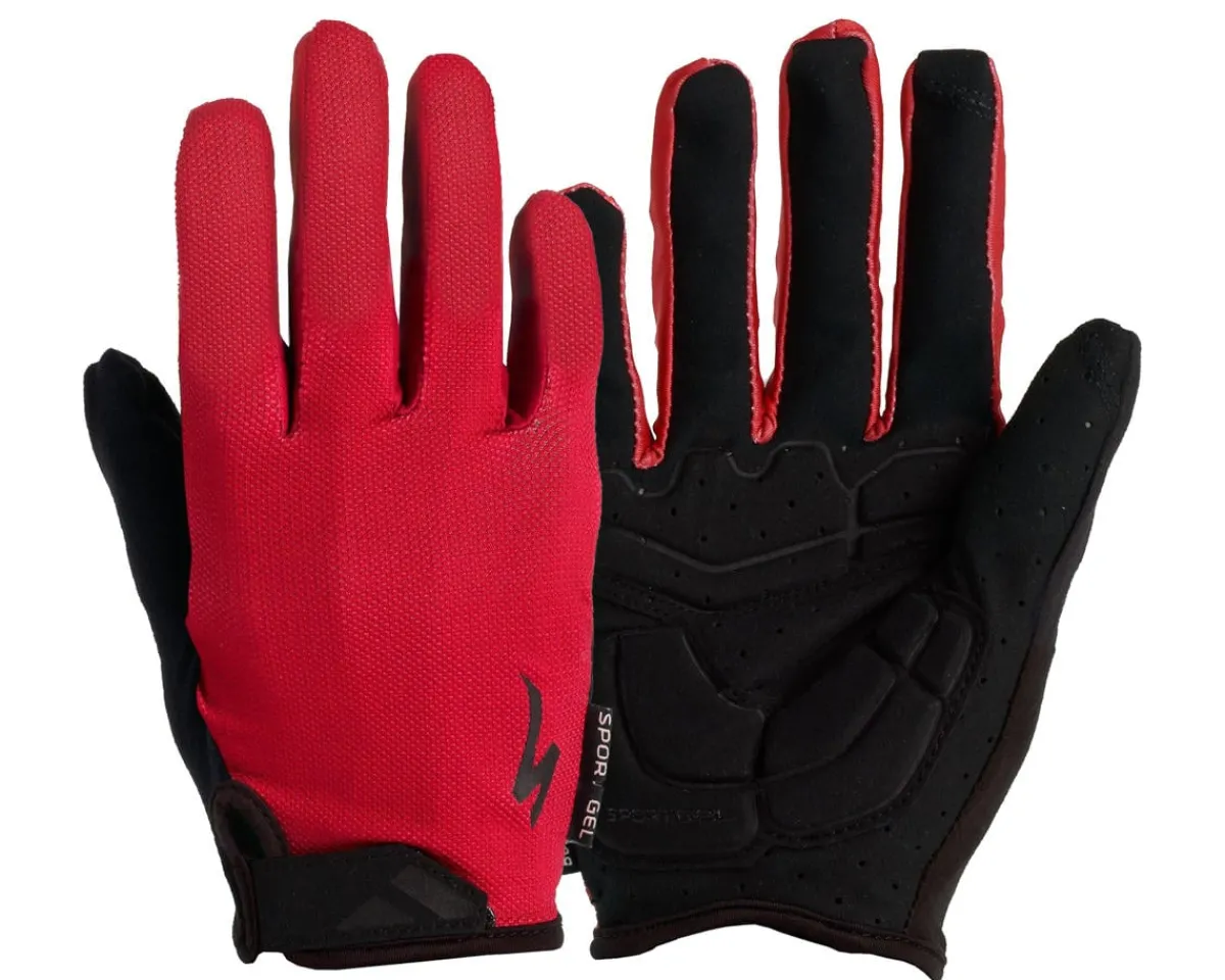 Specialized Clothing Accessories|Summer Essentials|Body Geometry Sport Gel Long Finger Gloves (Vivid Red) (S)