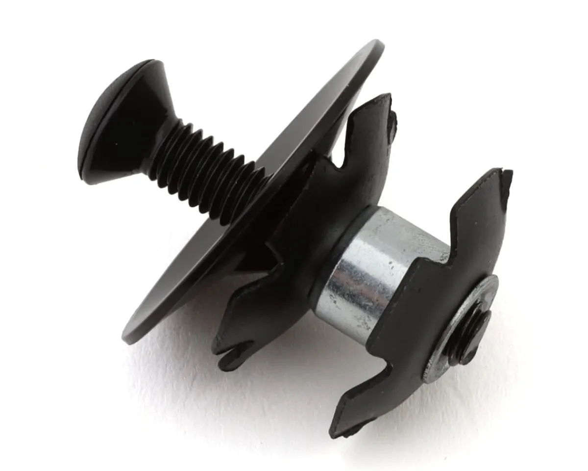 Specialized Headsets & Spacers|Replacement Parts|Concave Alloy Top Cap w/ Star Nut Assembly (Black) (For Alloy Steerers) (1-1/8")