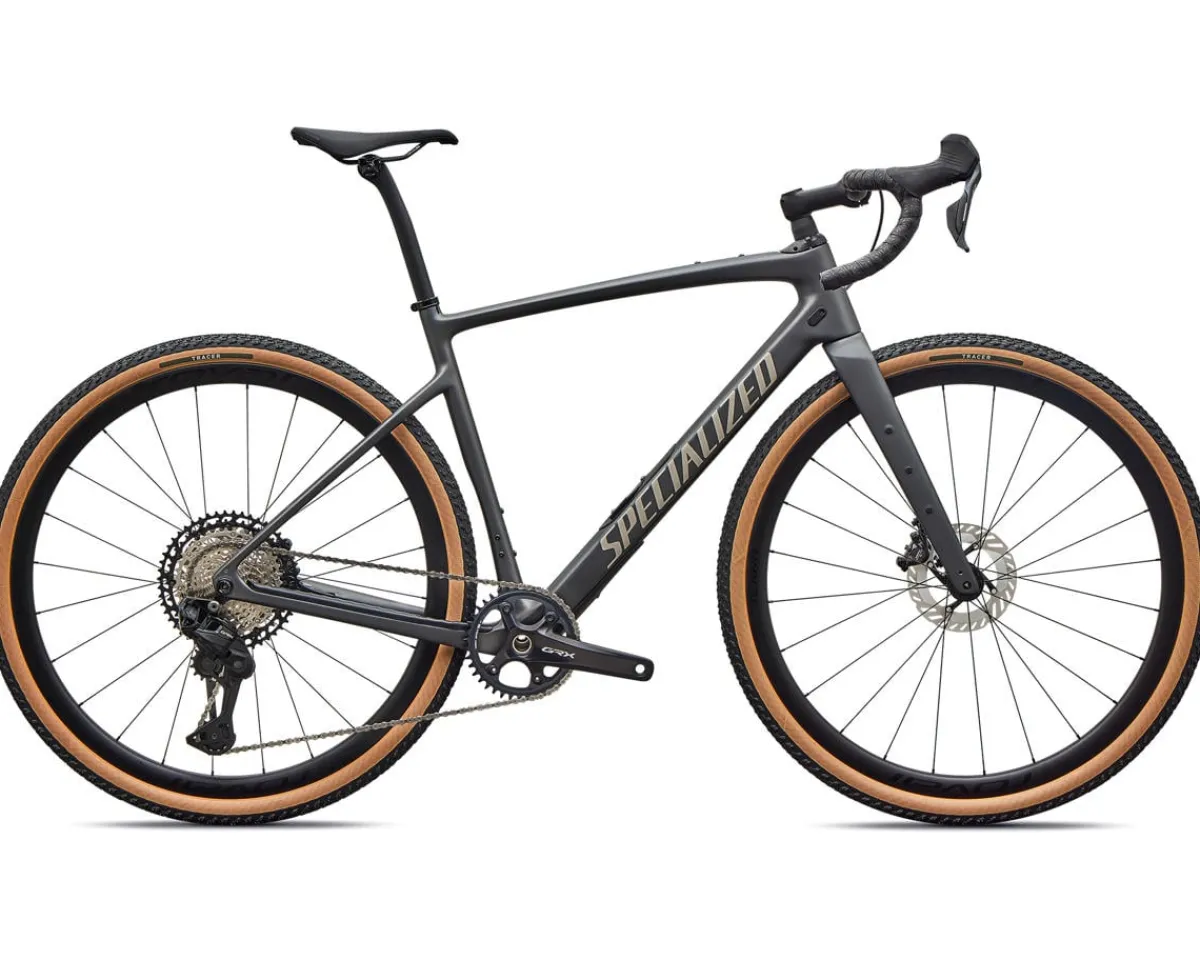 Specialized Gravel Bikes|Specialized Bikes|Diverge Expert Gravel Bike (Smoke/Sandstone Metallic) (54cm) (Shimano GRX Di2)