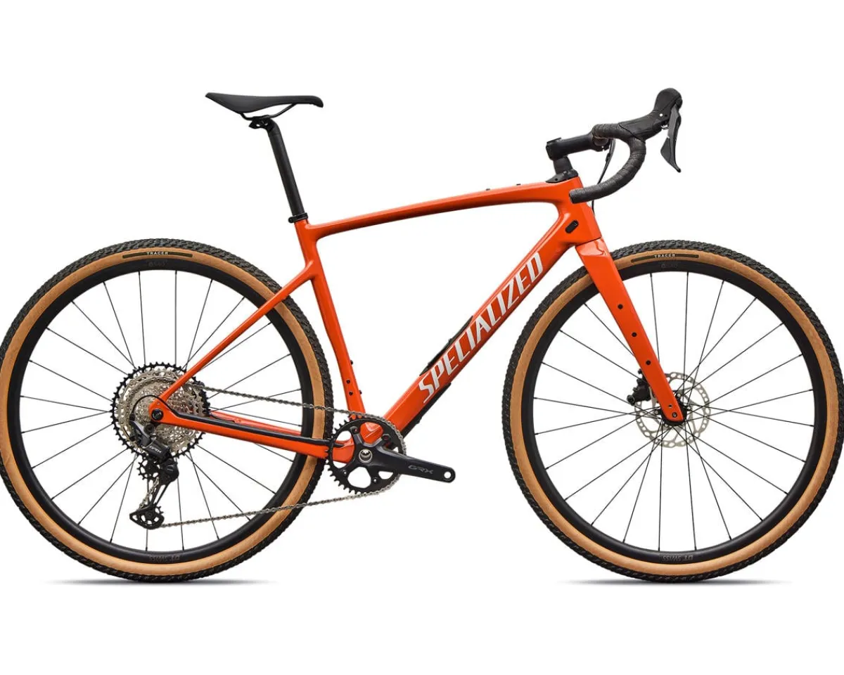 Specialized Gravel Bikes|Specialized Bikes|Diverge 4 Sport Carbon (Deep Orange/Dune White) (49cm) (Shimano GRX 600)