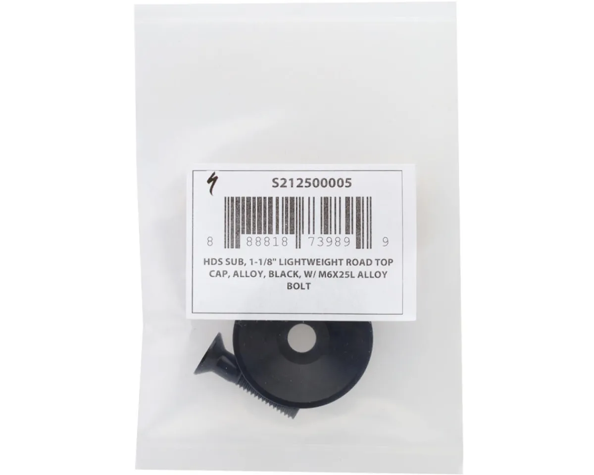 Specialized Replacement Parts|Lightweight Alloy Road Top Cap & Bolt (Black) (M6 x 25mm)