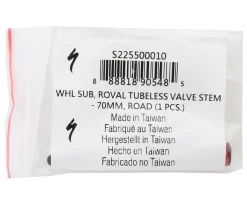 Specialized Tubeless Tire Tools|Tubeless Accessories|Roval Tubeless Valve Stem (Black) (1) (Mountain and Road) (70mm)