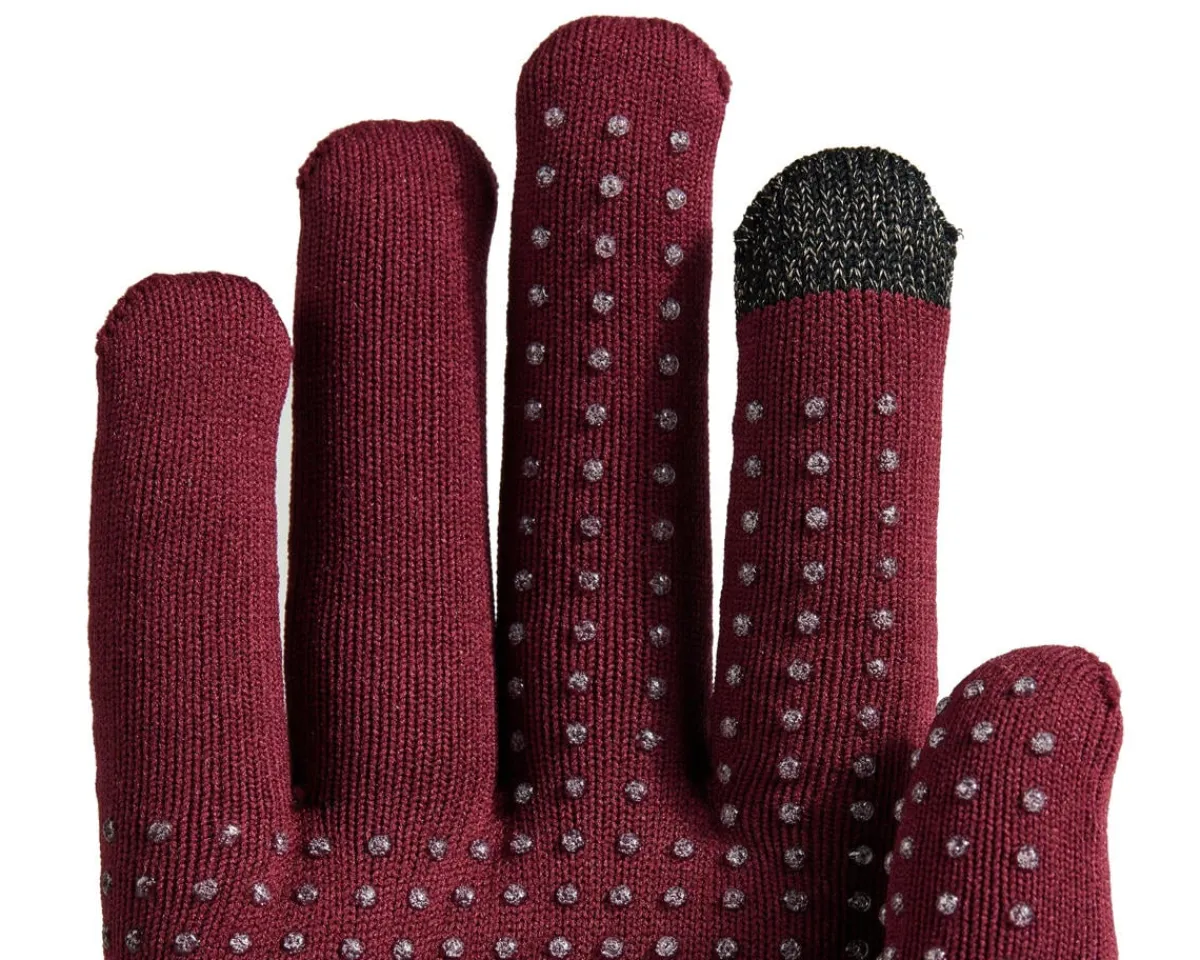 Specialized Clothing Sale|Clothing Accessories|Thermal Knit Long Finger Gloves (Maroon) (L)