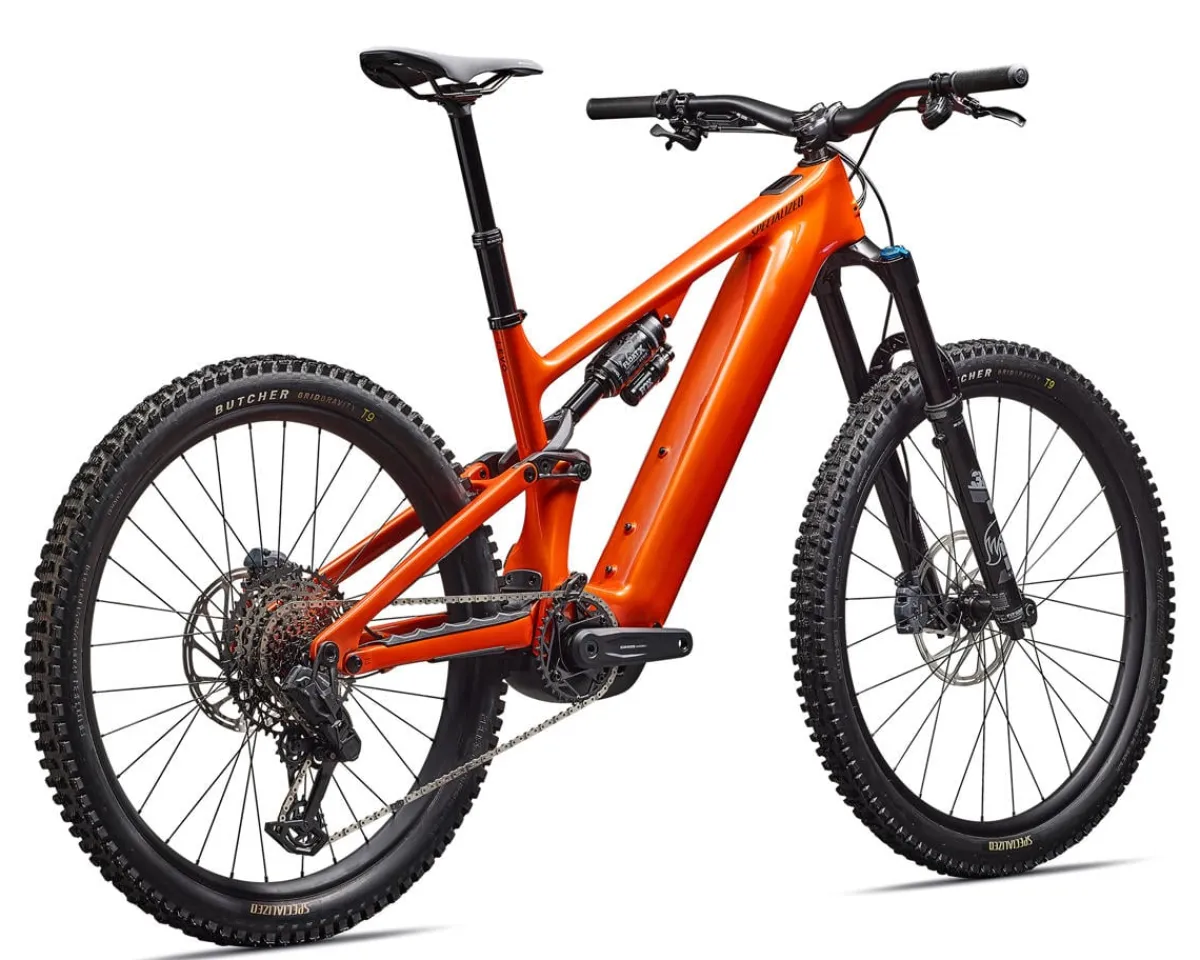 Specialized Mountain Bikes|E-Bikes|Turbo Levo 4 Comp Carbon E-Bike (Orange Tint Over Silver/Dark Navy) (S3)
