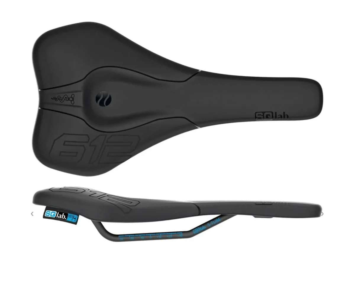 SQlab Saddles & Seats|612 Ergowave R Saddle (Black) (Hollow S-Tube Alloy Rails) (120mm)