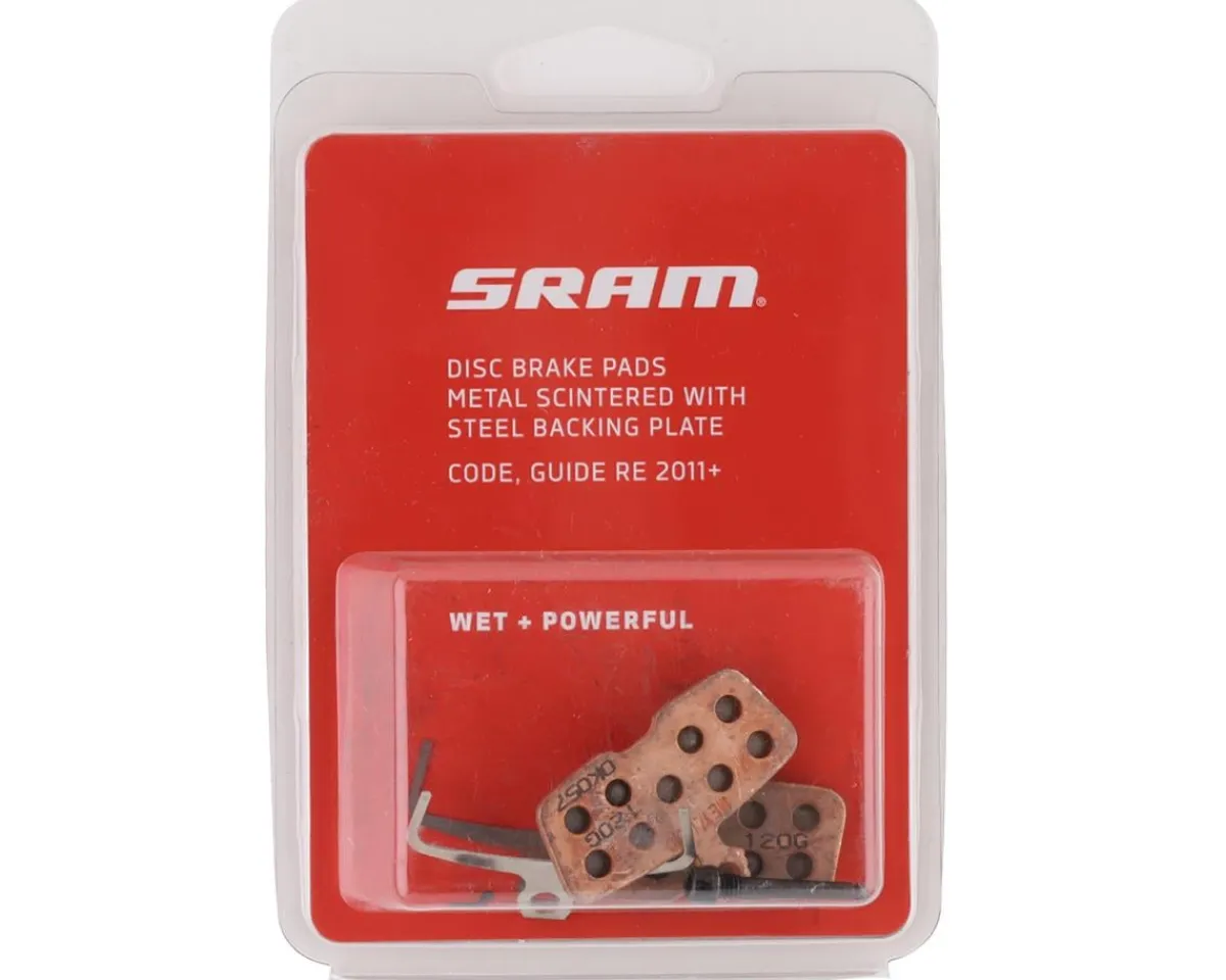 SRAM Brakes|Replacement Parts|Disc Brake Pads (Sintered) ( Code, Guide RE) (Steel Back/Powerful) (1 Pair)