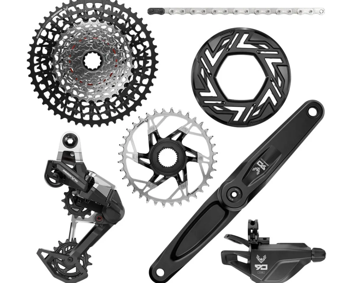 SRAM Groupsets|EAGLE 90 E-MTB T-Type Transmission Groupset (Black/Silver) (12 Speed) (160mm) (Bosch) (36T) (UDH) (Mechanical)