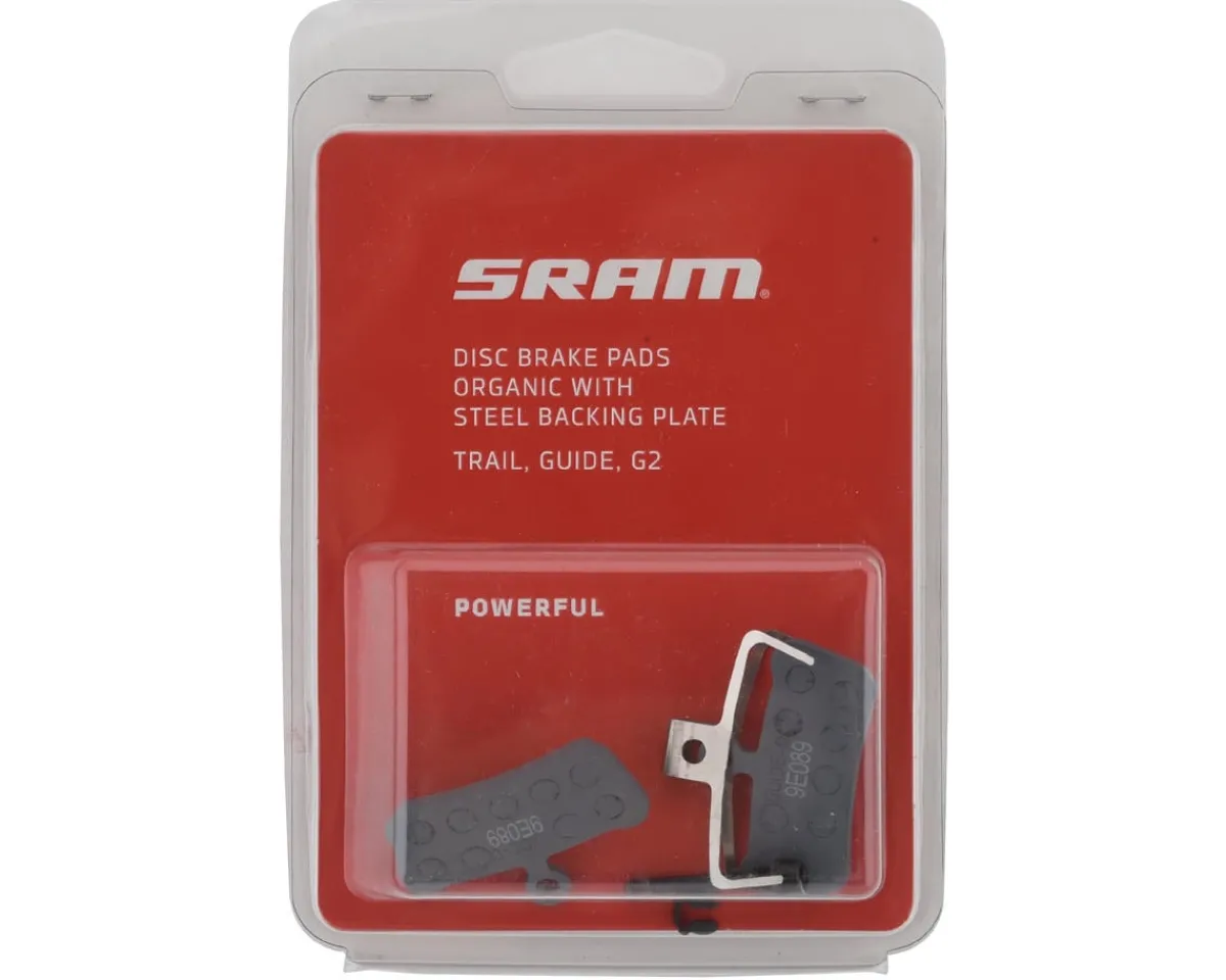SRAM Brakes|G2 Disc Brake Pads (Organic) (Steel Back/Powerful) (1 Pair)