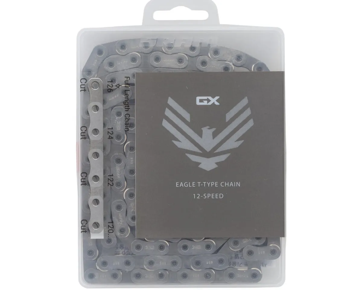 SRAM Replacement Parts|Electronic Shifting|GX Eagle T-Type Flattop Chain (Silver) (12 Speed) (126 Links)