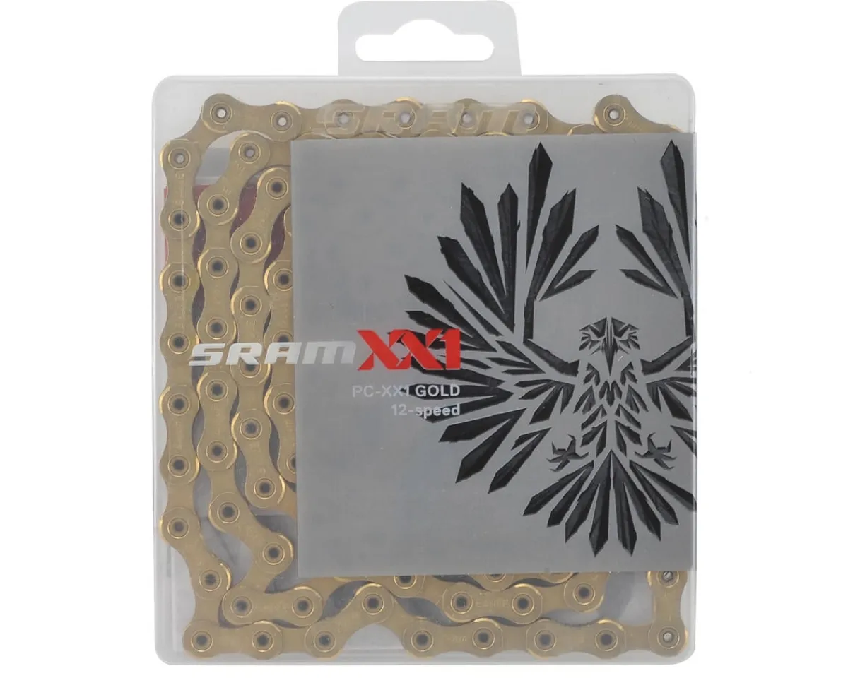 SRAM Replacement Parts|Chains & Accessories|PC XX1 Eagle Chain (Gold) (12 Speed) (126 Links) (w/ PowerLock)