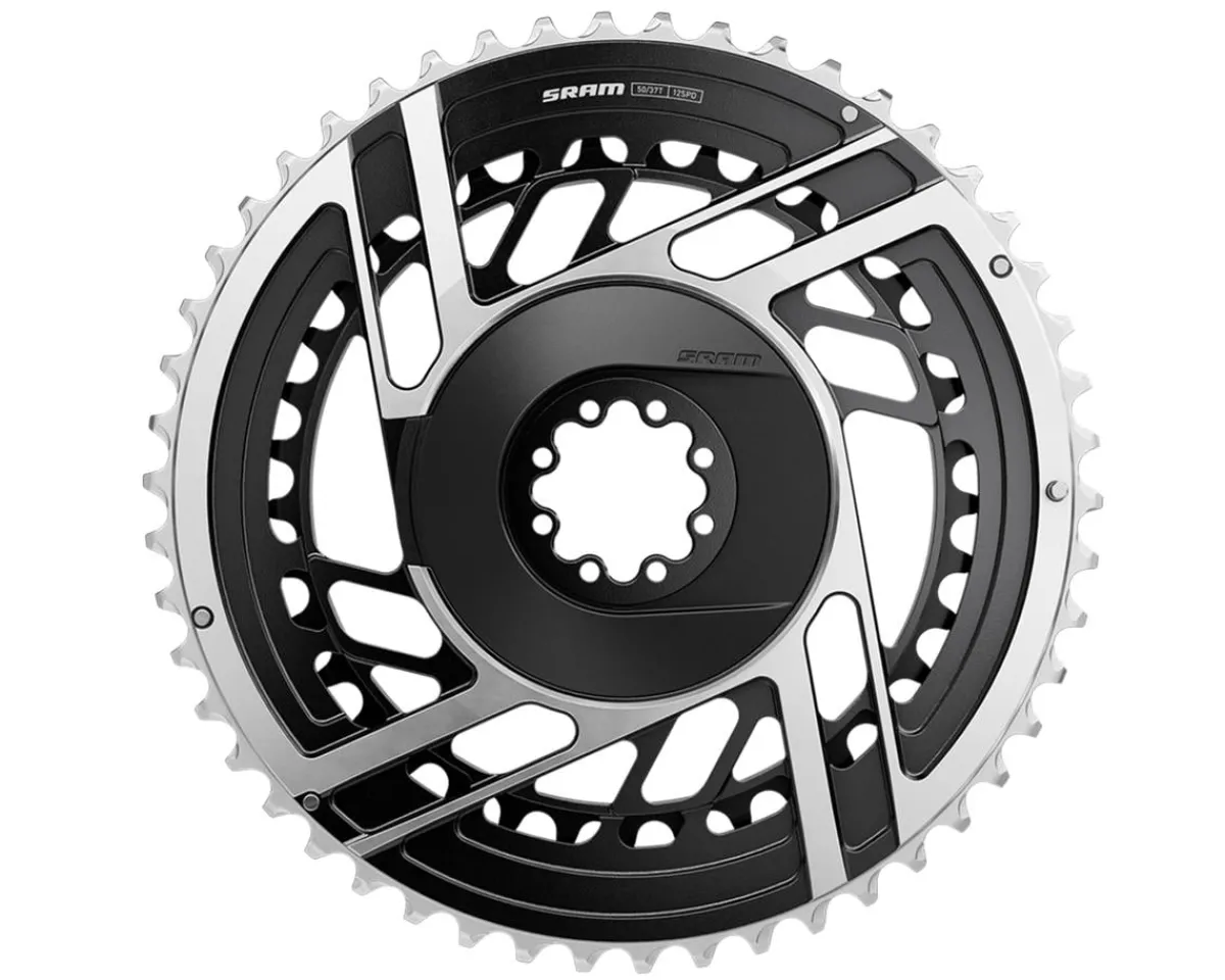 SRAM Chainrings & Accessories|Electronic Shifting|RED AXS Direct Mount Chainrings (Black/Silver) (2 x 12 Speed) (E1) (Inner & Outer) (50/37T)