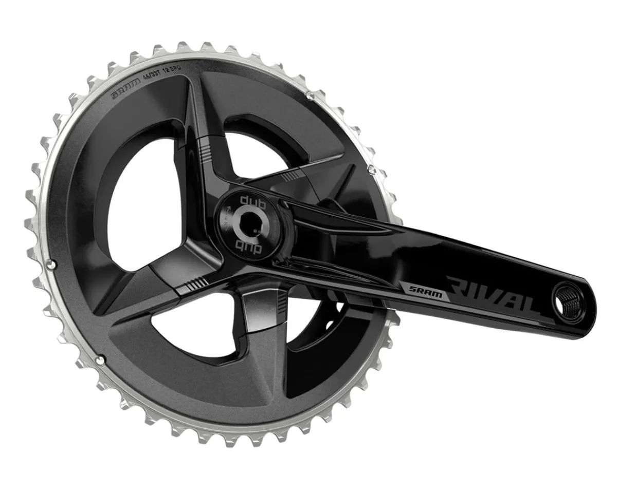 SRAM Electronic Shifting|Cranksets & Parts|Rival AXS Crankset (Black) (2 x 12 Speed) (DUB Spindle) (D1) (172.5mm) (46/33T) (107 BCD) (Bottom Bracket Not Included)