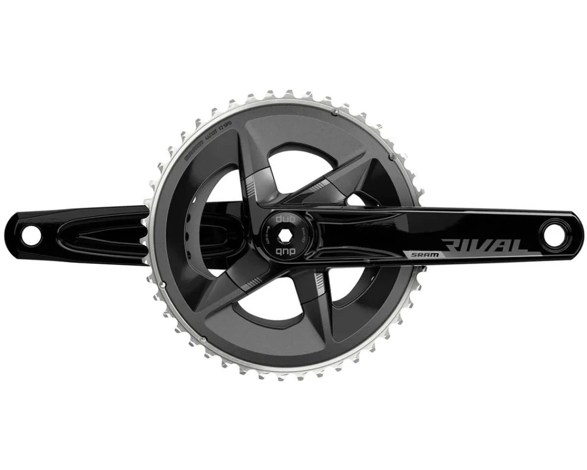 SRAM Electronic Shifting|Cranksets & Parts|Rival AXS Crankset (Black) (2 x 12 Speed) (DUB Spindle) (D1) (172.5mm) (46/33T) (107 BCD) (Bottom Bracket Not Included)