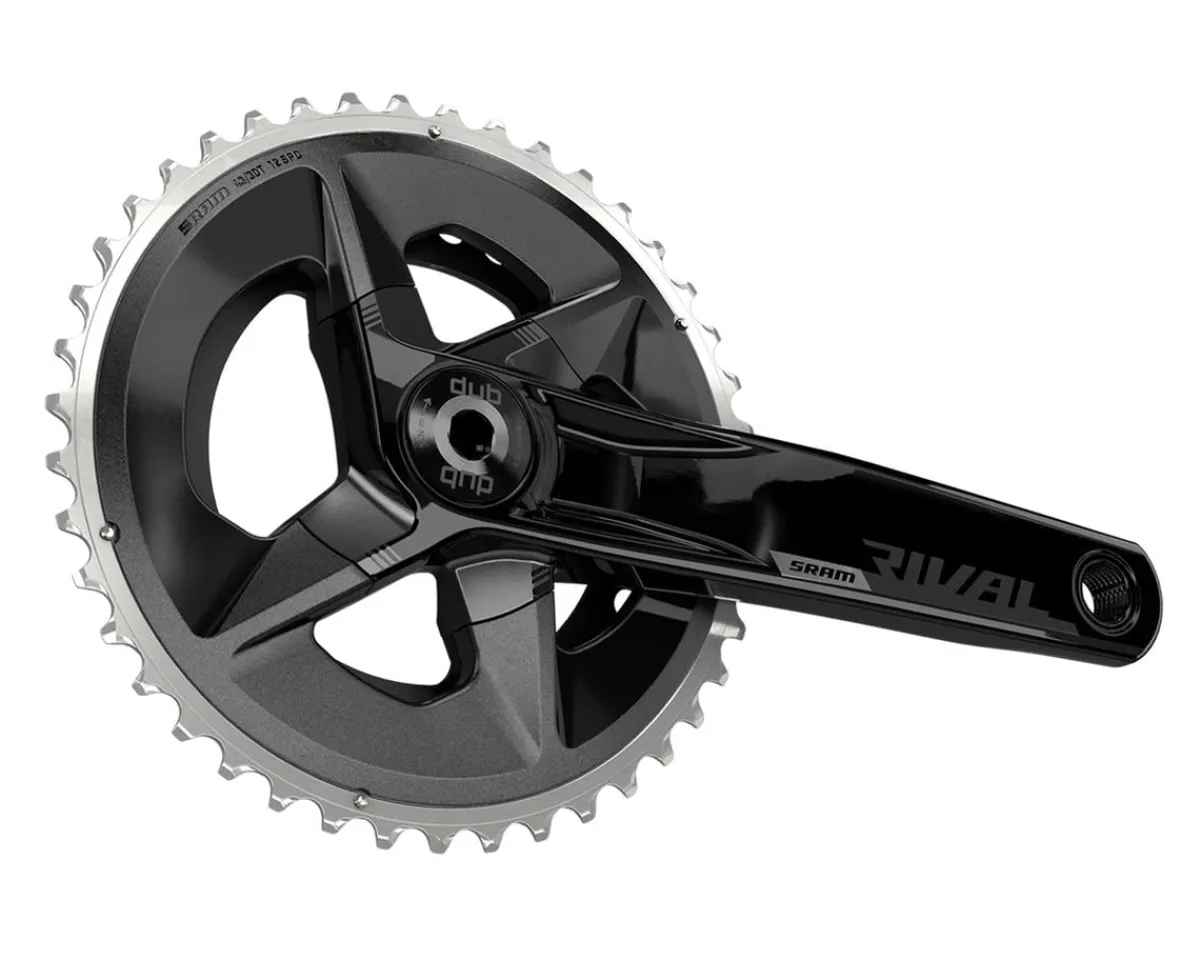 SRAM Electronic Shifting|Cranksets & Parts|Rival AXS Wide Crankset (Black) (2 x 12 Speed) (DUB Spindle) (D1) (175mm) (43/30T) (94 BCD) (Bottom Bracket Not Included)