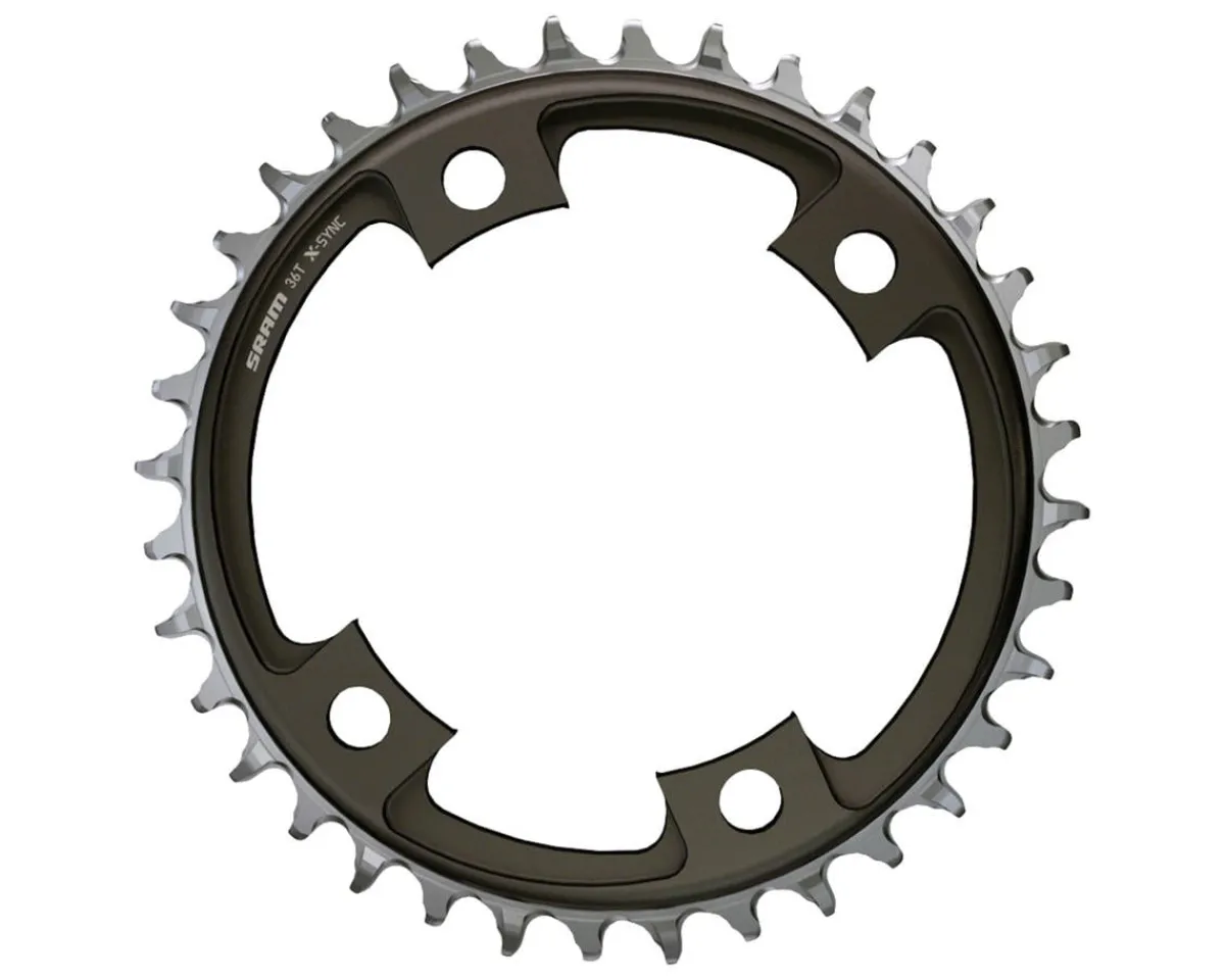 SRAM Chainrings & Accessories|Electronic Shifting|X-Sync AXS Road Chainring (Black) (1 x 12 Speed) (107mm BCD) (Single) (36T)