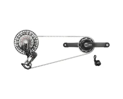 SRAM Electronic Shifting|Groupsets|XX SL Eagle Transmission AXS Power Meter Groupset (Black/Silver) (T-Type) (175mm) (34T) (1 x 12 Speed) (DUB) (55mm Chainline) (UDH)