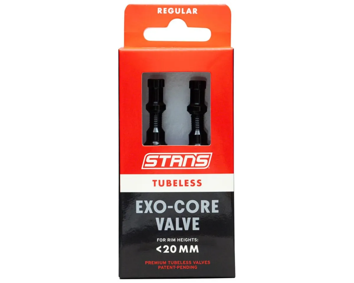 Stan's Tubeless Tire Tools|Tubeless Accessories|Exo-Core Tubeless Valve Stems (Black) (Pair) (37mm)