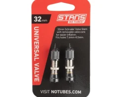 Stan's Tubeless Tire Tools|Tubeless Accessories|Tubeless Schrader Valve Stem (Silver) (32mm)