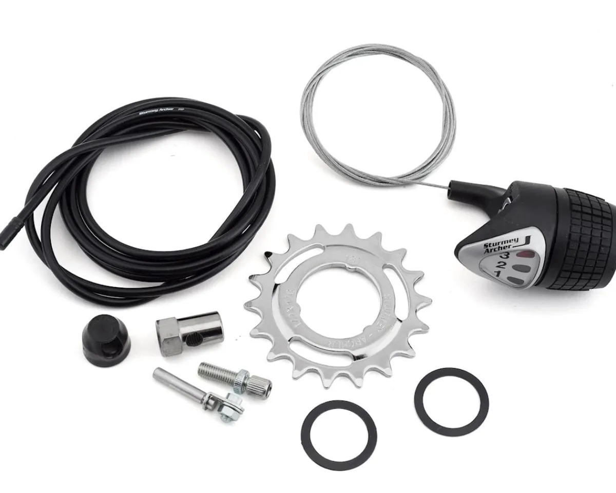 Sturmey Archer Wheels & Parts|SX-RK3 Rear Disc Hub (Silver) (Internal 3 Speed) (6-Bolt) (13/32" x 170mm) (36H) (Includes Twist Shifter)