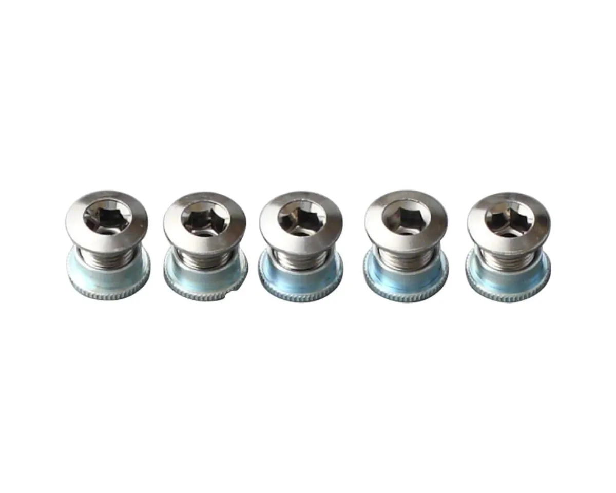 Sugino Chainrings & Accessories|75 Track Chainring Bolt/Nut Set (Chrome) (Steel) (5 Pack)