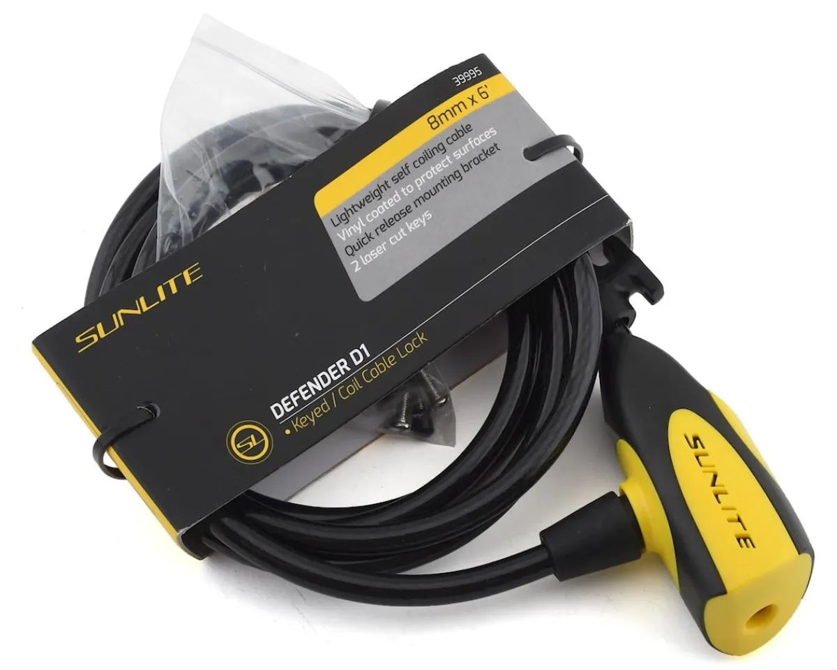 Sunlite Bike Locks|Defender D1 Keyed Cable Lock (6' x 8mm)