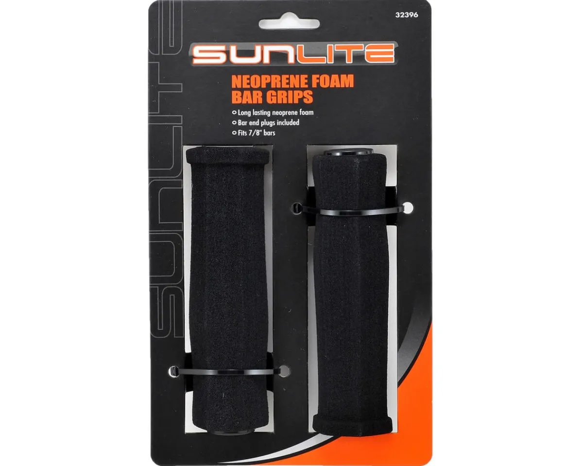 Sunlite Grips & Handlebar Tape|Foam Neoprene Grips (Black) (125mm)