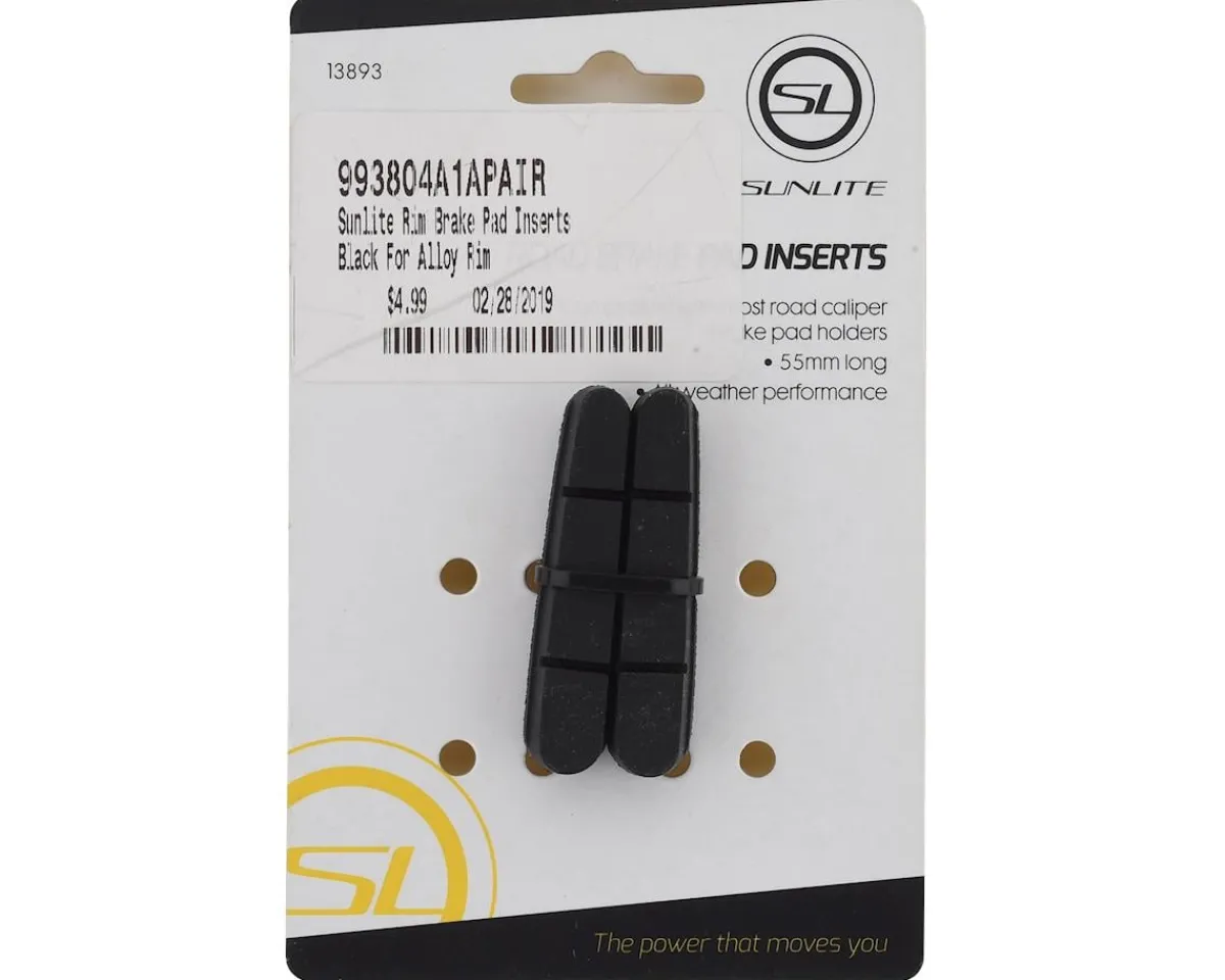 Sunlite Brakes|Road Brake Pad Inserts (Black) (1 Pair) (For Shimano/SRAM)