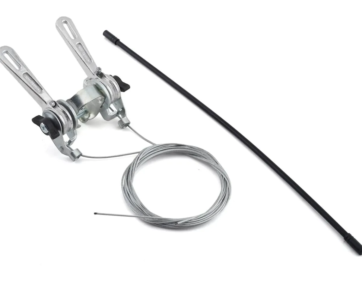 Sunrace Shifters|SLR03 Downtube Friction Shifters (Silver) (Pair) (2/3 x 6/7/8 Speed) (28.6mm Clamp)