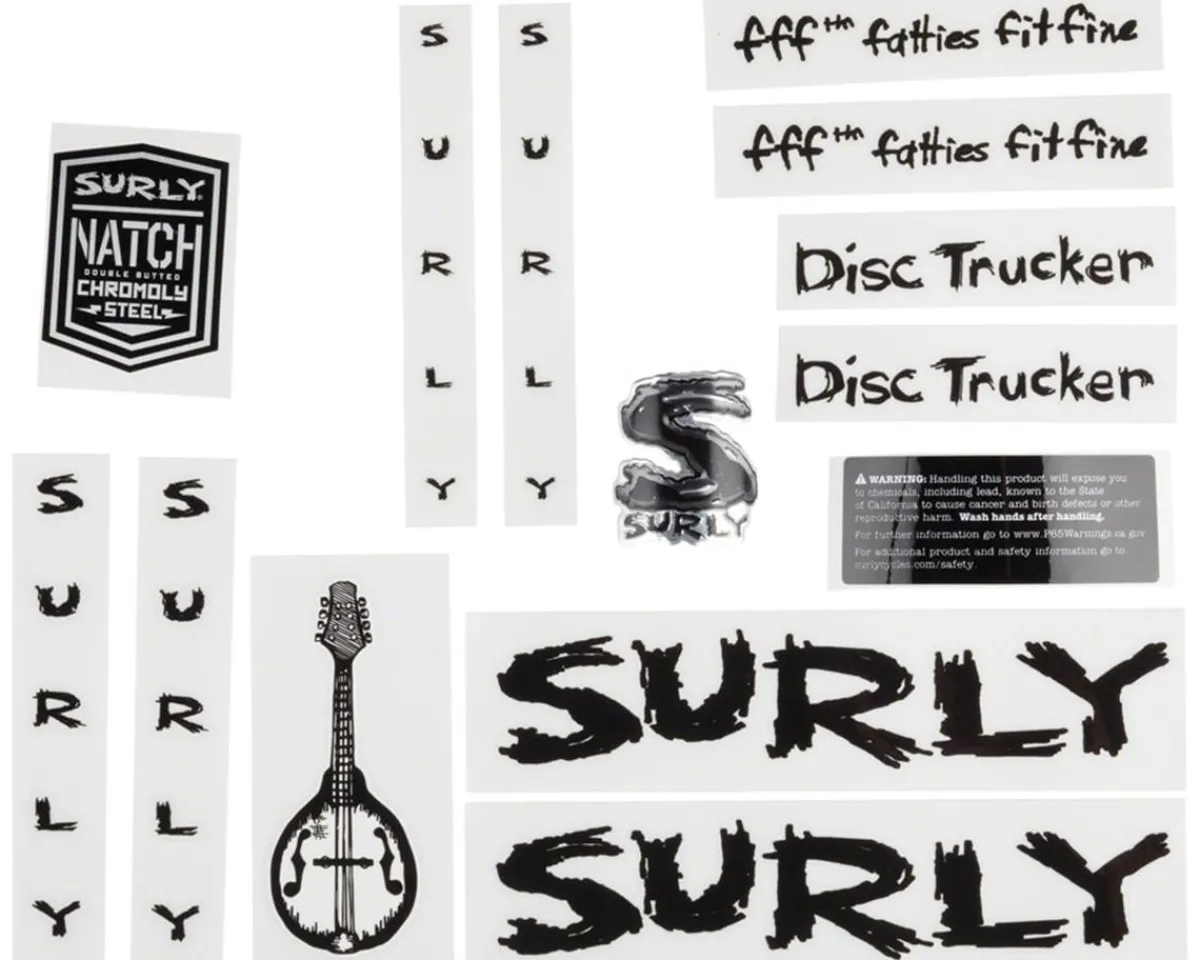 Surly Frame Protection & Decals|Disc Trucker Decal Set (Black)