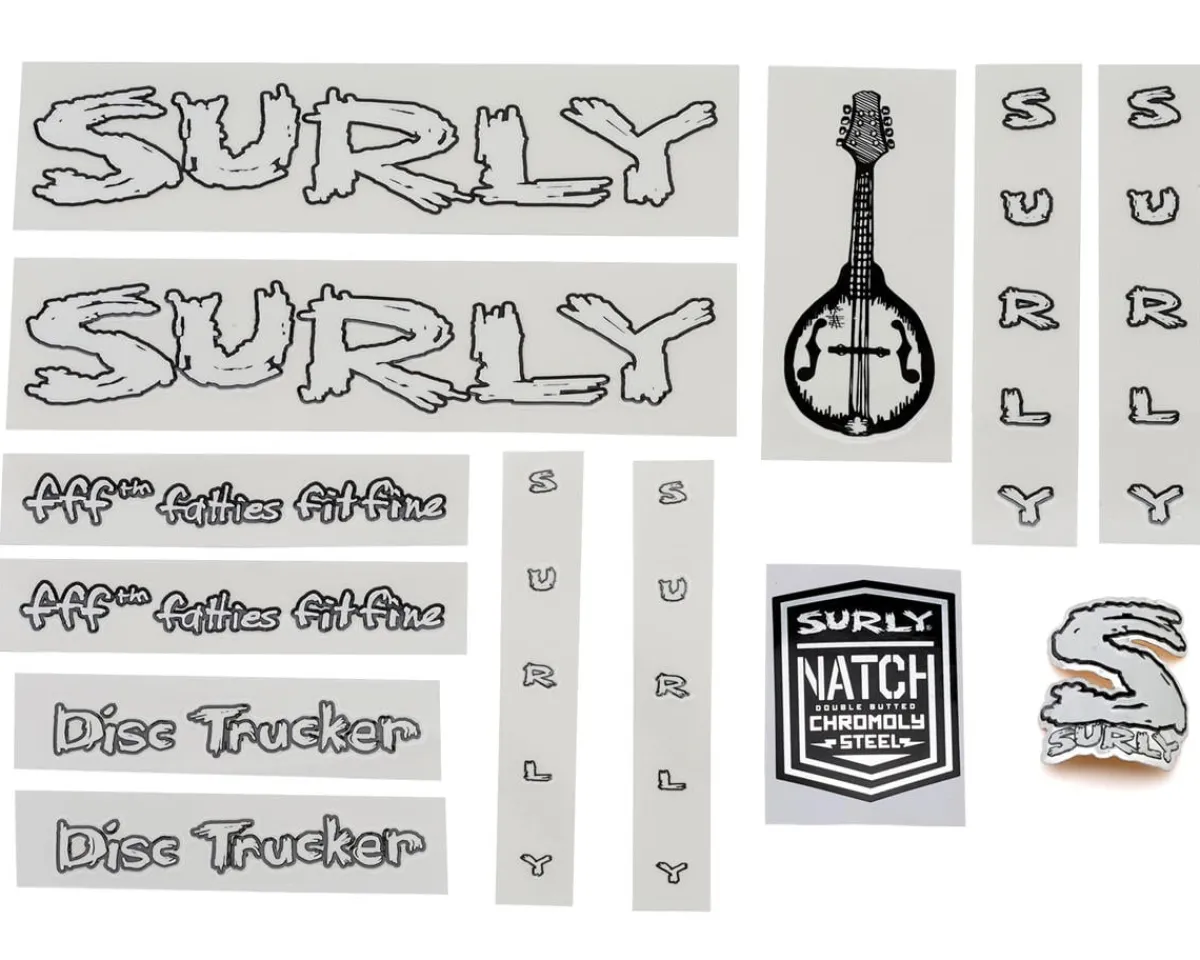 Surly Frame Protection & Decals|Disc Trucker Decal Set (White)