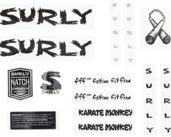 Surly Frame Protection & Decals|Karate Monkey Frame Decal Set (Black)