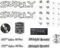 Surly Frame Protection & Decals|Midnight Special Frame Decal Set (Silver w/ Record)