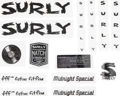 Surly Frame Protection & Decals|Midnight Special Frame Decal Set (Black w/ Record)
