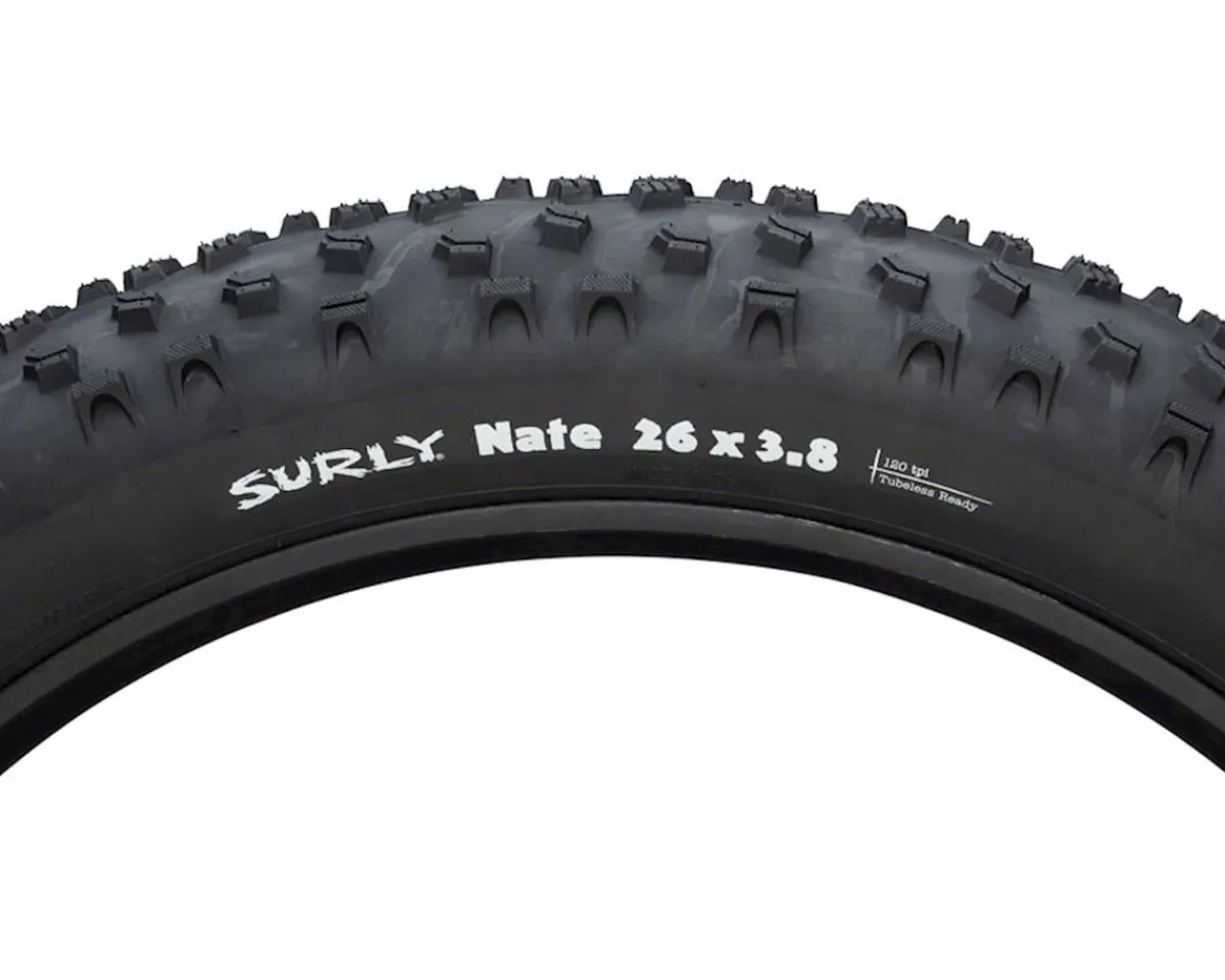 Surly Tires|Nate Tubeless Fat Bike Tire (Black) (26") (3.8") (120tpi)