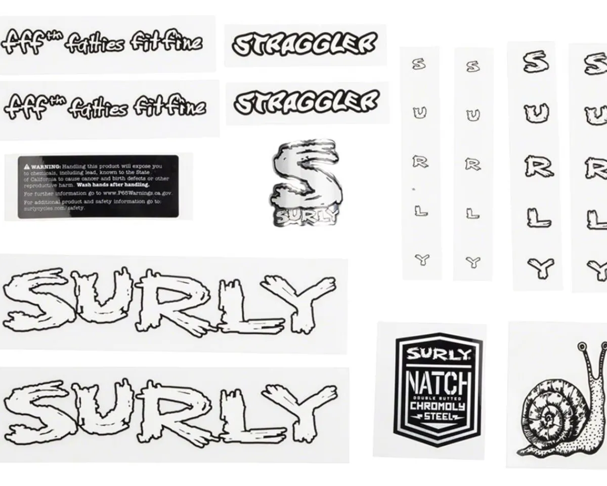 Surly Frame Protection & Decals|Straggler Decal Set (White)