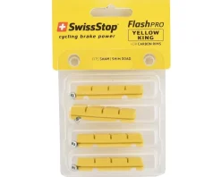 SwissStop Brakes|Yellow King Flash Pro Carbon Rim Brake Pad Inserts (Yellow) (2 Pairs) (For Shimano/SRAM)