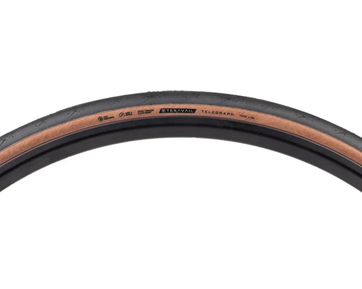 Teravail Tires|Telegraph Tubeless Road Tire (Tan Wall) (700c) (30mm) (Light & Supple)