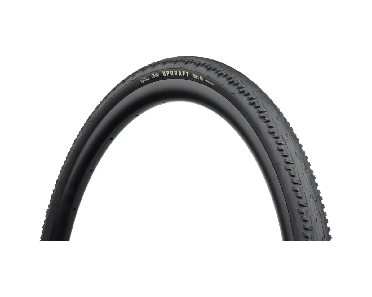 Teravail Tires|Updraft Tubeless Gravel Tire (Black) (700c) (35mm) (Light & Supple) (Fast Compound)
