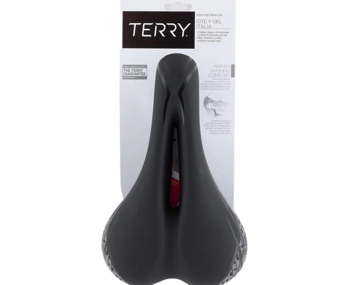 Terry Saddles & Seats|Holiday Shopping|Cite Y Gel Italia Saddle (Black TEX) (Steel Rails) (165mm)