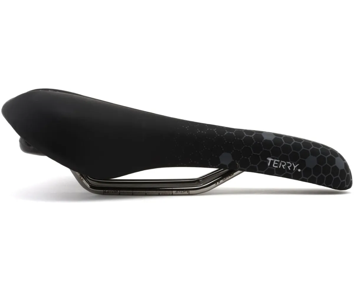 Terry Saddles & Seats|Fly Ti Gel Men's Saddle (Black/Grey) (TI-316 Rails) (140mm)