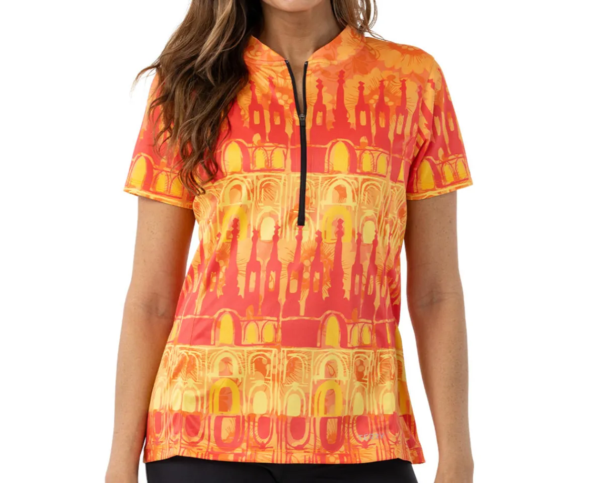Terry Clothing Sale|Women'S|Women's Actif Short Sleeve Jersey (Barcelona Sunset) (S)