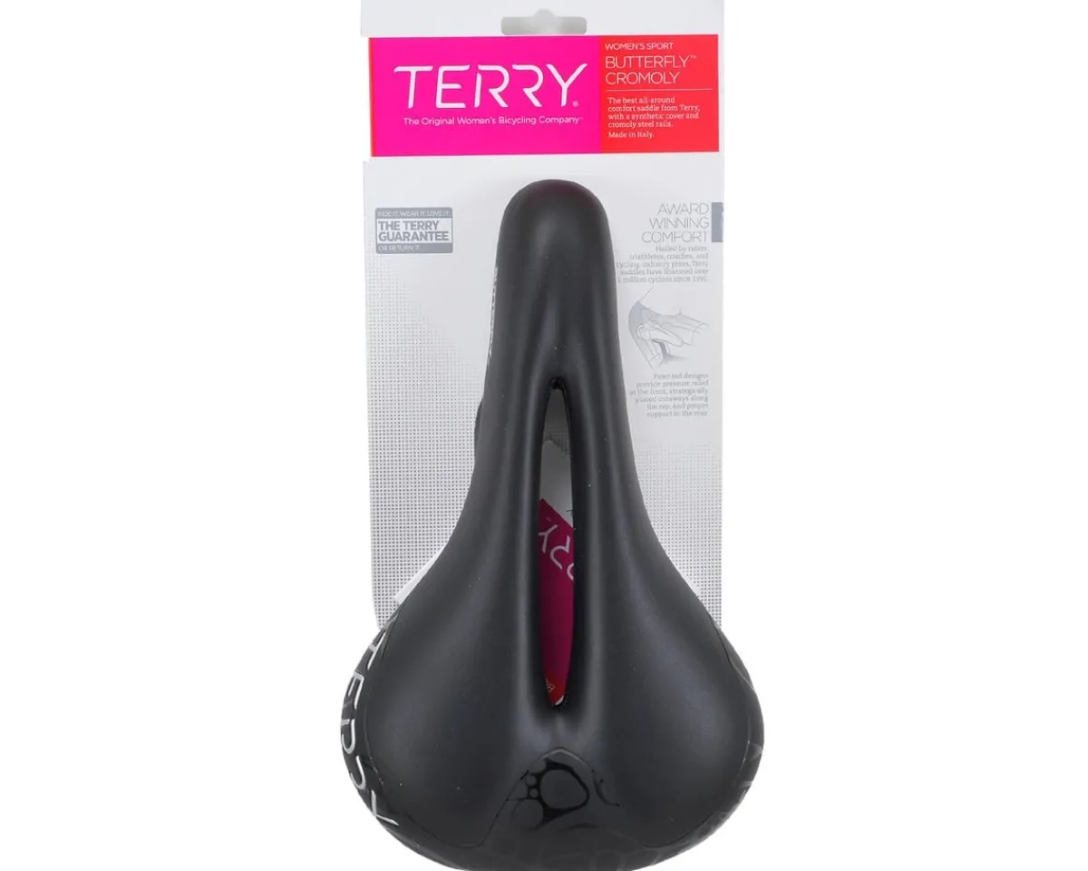 Terry Saddles & Seats|Women's Butterfly Chromoly Saddle (Black) (FeC Alloy Rails) (155mm)