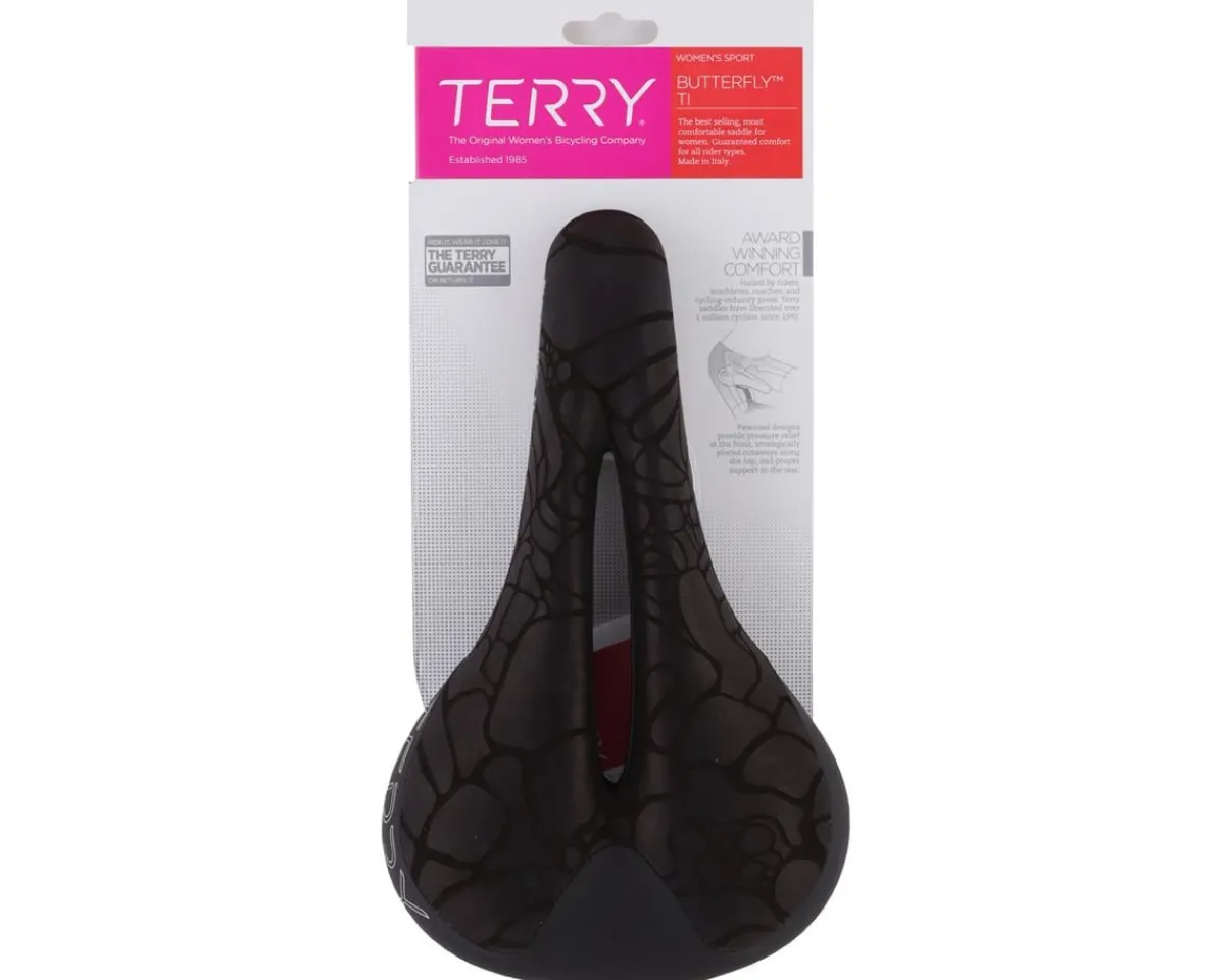 Terry Saddles & Seats|Women's Butterfly Ti Saddle (Black) (Titanium Rails) (155mm)